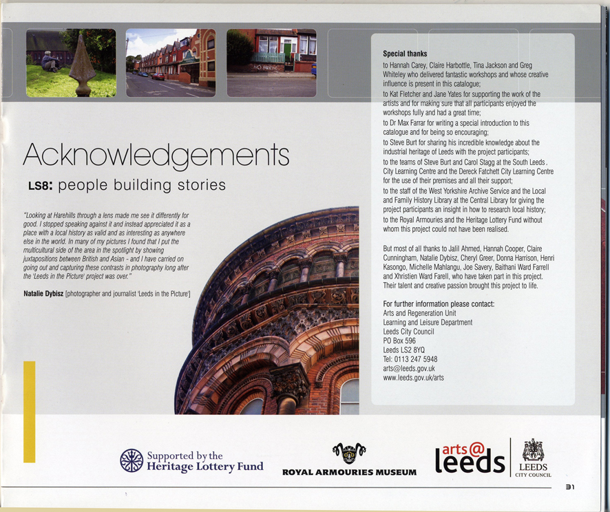 Image of inside cover of ‘LS8: People Building Stories’ publication.